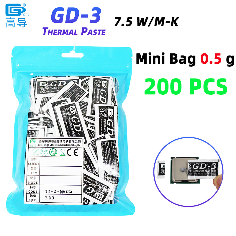 Net Weight 0.5 Gram 200 PCS Gr - огляд і ціна Thermal Paste Cpu